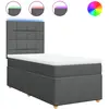 vidaXL Sommier à lattes de lit avec matelas Gris foncé 180x200cm Tissu