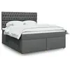 vidaXL Sommier à lattes de lit avec matelas Gris foncé 180x200cm Tissu