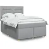 vidaXL Sommier à lattes de lit avec matelas Gris clair 160x200cm Tissu