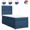 vidaXL Sommier à lattes de lit avec matelas Bleu 180x200 cm Tissu