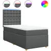 vidaXL Sommier à lattes de lit avec matelas Gris foncé 180x200cm Tissu
