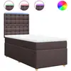 vidaXL Sommier à lattes de lit avec matelas Marron foncé 140x200 cm