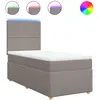 vidaXL Sommier à lattes de lit avec matelas Taupe 140x200 cm Tissu
