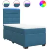 vidaXL Sommier à lattes de lit et matelas bleu 140x190 cm velours