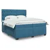 vidaXL Sommier à lattes de lit et matelas Bleu 200x200 cm velours