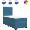vidaXL Sommier à lattes de lit et matelas Bleu 200x200 cm velours