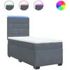 vidaXL Sommier à lattes de lit et matelas Gris foncé 180x200cm Velours