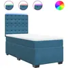 vidaXL Sommier à lattes de lit et matelas bleu 180x200 cm velours