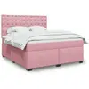 vidaXL Sommier à lattes de lit avec matelas Rose 180x200 cm Velours