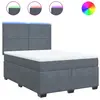 vidaXL Sommier à lattes de lit et matelas Gris foncé 180x200cm Velours