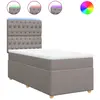 vidaXL Sommier à lattes de lit avec matelas Taupe 100x200 cm Tissu