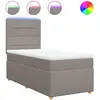 vidaXL Sommier à lattes de lit avec matelas Taupe 90x190 cm Tissu