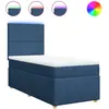vidaXL Sommier à lattes de lit avec matelas Bleu 100x200 cm Tissu