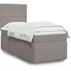 vidaXL Sommier à lattes de lit avec matelas Taupe 90x200 cm Tissu