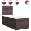 vidaXL Sommier à lattes de lit avec matelas Marron foncé 90x200 cm