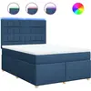 vidaXL Sommier à lattes de lit avec matelas Bleu 140x190 cm Tissu