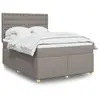 vidaXL Sommier à lattes de lit avec matelas Taupe 140x190 cm Tissu