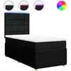 vidaXL Sommier à lattes de lit avec matelas Noir 140x200 cm Tissu