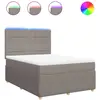 vidaXL Sommier à lattes de lit avec matelas Taupe 140x200 cm Tissu