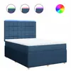 vidaXL Sommier à lattes de lit avec matelas Bleu 140x200 cm Tissu
