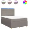 vidaXL Vidaxl Sommier À Lattes De Lit Avec Matelas Taupe 140x190 Cm Tissu