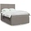 vidaXL Vidaxl Sommier À Lattes De Lit Avec Matelas Taupe 140x190 Cm Tissu