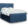 vidaXL Sommier à lattes de lit avec matelas Bleu 140x190 cm Tissu