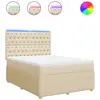 vidaXL Sommier à lattes de lit avec matelas Crème 140x200 cm Tissu