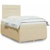 vidaXL Sommier à lattes de lit avec matelas Crème 120x200 cm Tissu