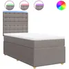 vidaXL Vidaxl Sommier À Lattes De Lit Avec Matelas Taupe 140x190 Cm Tissu