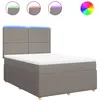 vidaXL Sommier à lattes de lit avec matelas Taupe 140x200 cm Tissu