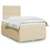 vidaXL Sommier à lattes de lit avec matelas Crème 120x200 cm Tissu