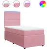 vidaXL Sommier à lattes de lit avec matelas Rose 160x200 cm Velours