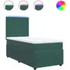 vidaXL Sommier à lattes de lit et matelas Vert foncé 140x200cm Velours