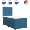 vidaXL Sommier à lattes de lit et matelas bleu 140x200 cm velours