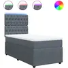 vidaXL Sommier à lattes de lit et matelas Gris foncé 140x190cm Velours