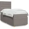 vidaXL Sommier à lattes de lit avec matelas Taupe 90x190 cm Tissu