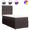 vidaXL Vidaxl Sommier À Lattes De Lit Avec Matelas Marron Foncé 90x200 Cm