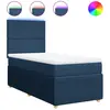 vidaXL Sommier à lattes de lit avec matelas Bleu 100x200 cm Tissu