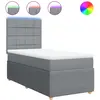 vidaXL Sommier à lattes de lit avec matelas Gris clair 100x200cm Tissu