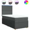 vidaXL Sommier à lattes de lit avec matelas Gris foncé 90x200 cm Tissu