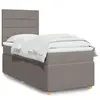 vidaXL Sommier à lattes de lit avec matelas Taupe 100x200 cm Tissu