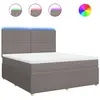 vidaXL Sommier à lattes de lit avec matelas Taupe 180x200 cm Tissu