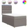 Sommier à lattes de lit avec matelas Taupe 200x200 cm Tissu Vidaxl Taupe