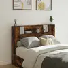 vidaXL Tête de lit Chêne fumé 140 x 16,5 x 103,5 cm Bois d'ingénierie
