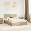 vidaXL Lit de Rangement Chêne Sonoma 140 x 190 cm Bois d'ingénierie