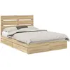 vidaXL Lit de Rangement Chêne Sonoma 140 x 190 cm Bois d'ingénierie