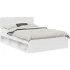 vidaXL Cadre de lit avec tête de lit Blanc 140 x 190 cm Pin massif