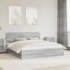 vidaXL vidaXL Cadre de lit Gris Sonoma 200 x 200 cm Bois Ingénierie