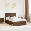 vidaXL Cadre de lit Chêne brun 120 x 190 cm Pin massif